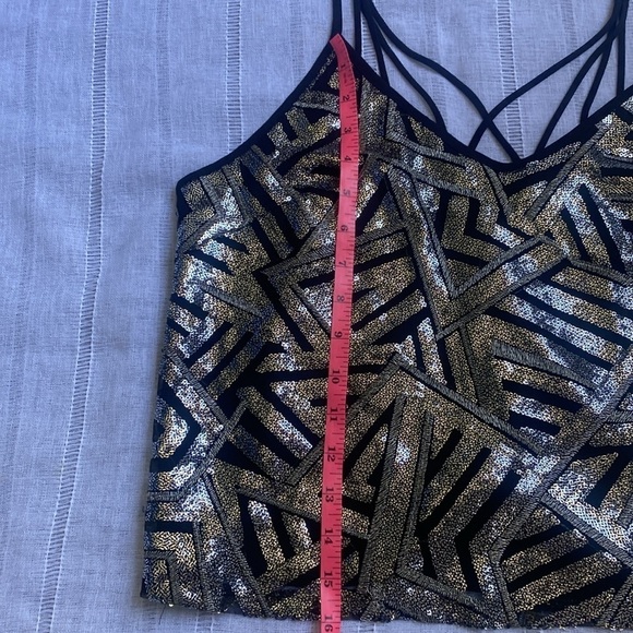 Astr the label black sequin cowl neck tank top. - Picture 5 of 13